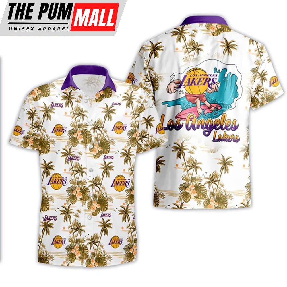Basketball Los Angeles Lakers Logo Surfing Summer Hawaiian Shirt