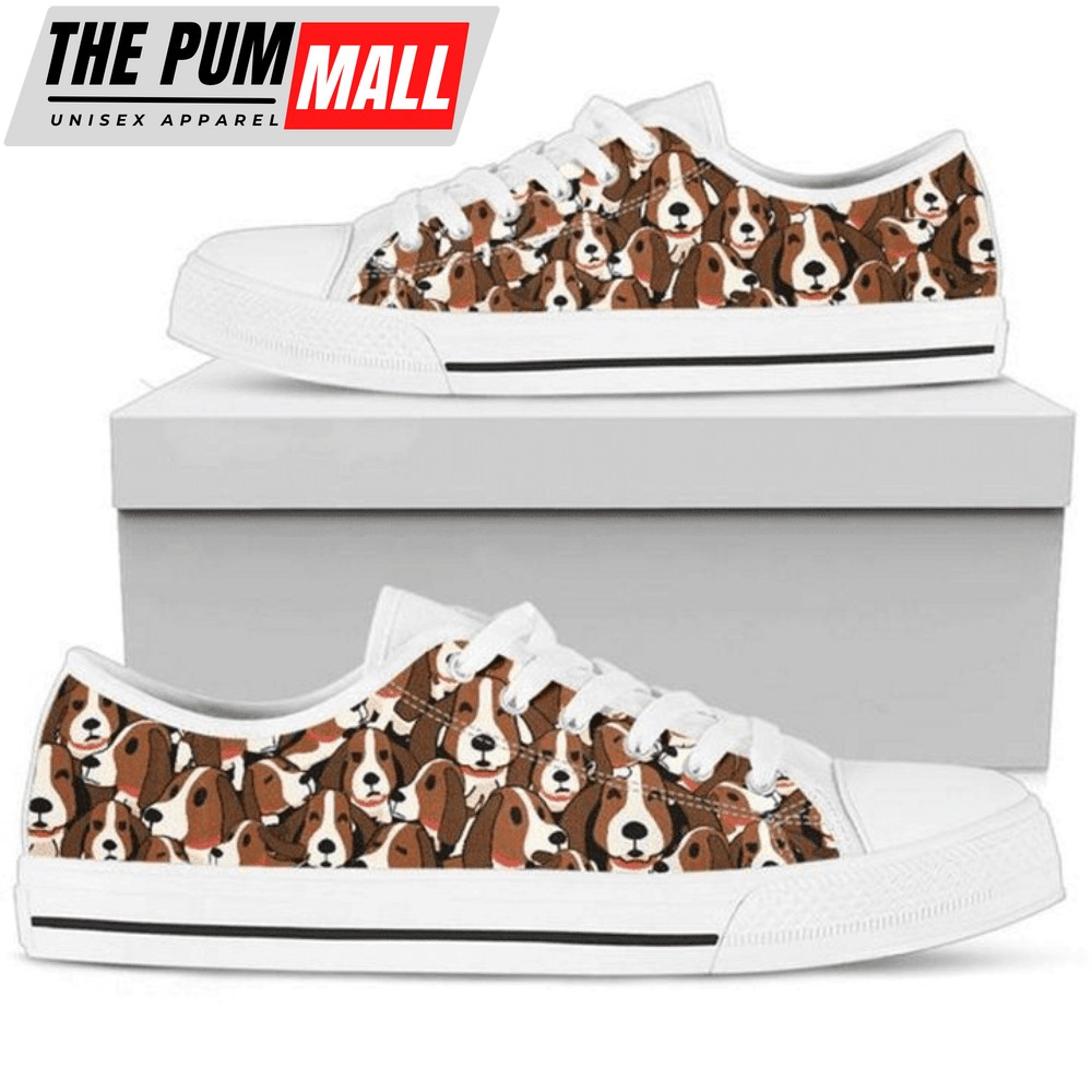 Basset Hound Low Top Shoes PN205130Sb – Comfortable & Trendy Footwear