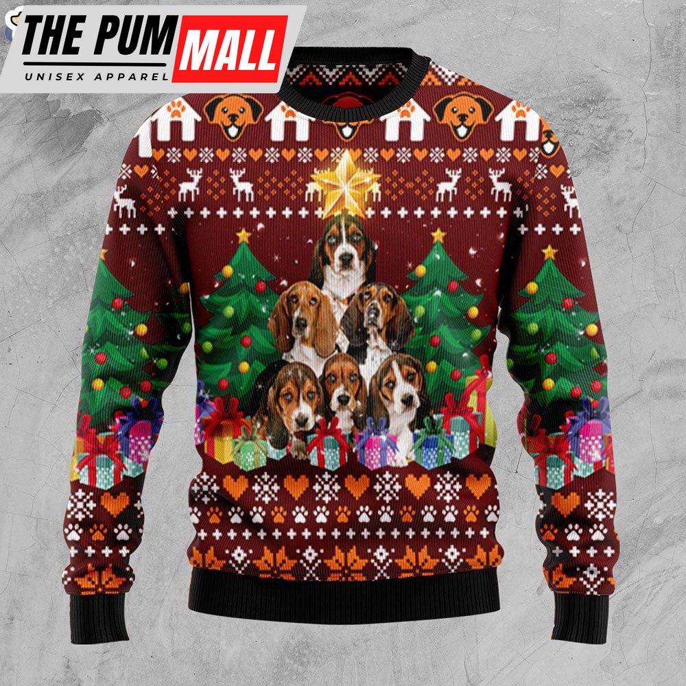 Basset Hound Pine Tree Dog Lover Ugly Christmas Sweater – Christmas Gift For Pet Lovers