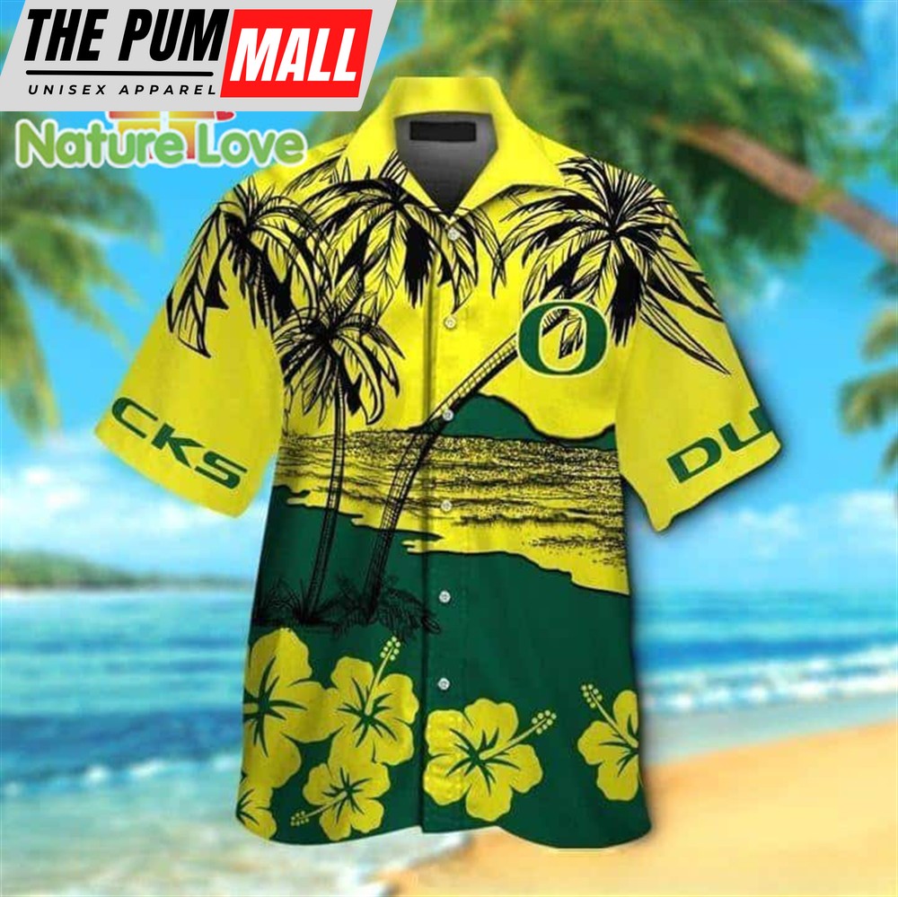 Beach Scenery Oregon Ducks Hawaiian Shirt Aloha NCAA Gift For Fans