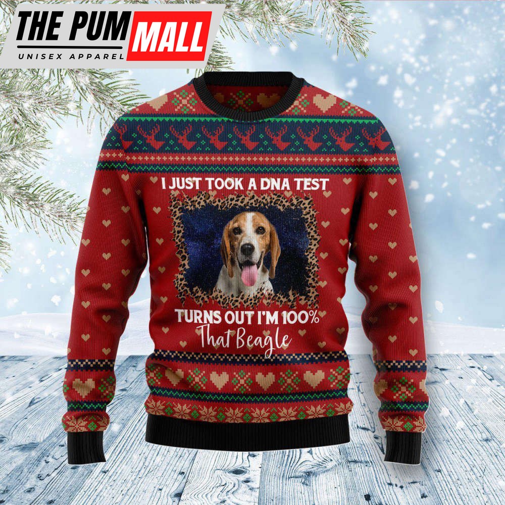 Beagle Dog Christmas Sweater For Men & Women Adult Ugly Christmas Sweater