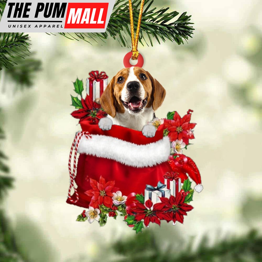 Beagle In Gift Bag Christmas Ornament – Car Ornaments – Gift For Dog Lovers Limited Edition