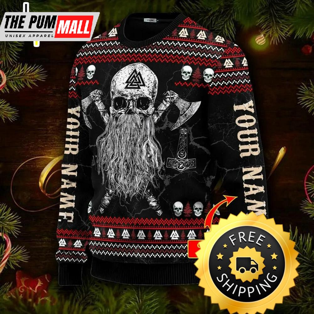beard-skull-sons-of-odin-valhalla-custom-name-viking-ugly-christmas-sweater-vik-c9iklwl3 Beard Skull Sons Of Odin Valhalla Custom Name Viking Ugly Christmas Sweater, Viking ugly sweater