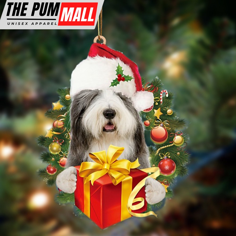 Bearded Collie Give Gifts Hanging Ornament – Flat Acrylic Dog Ornament – Dog Lovers Gifts For Him Or Her Limited Edition