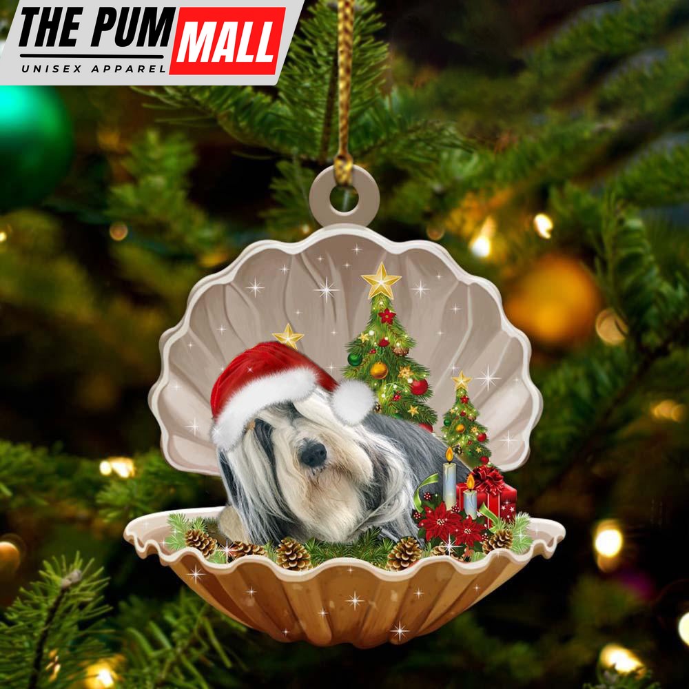 Bearded Collie – Sleeping Pearl in Christmas Two Sided Ornament – Christmas Ornaments For Dog Lovers Limited Edition