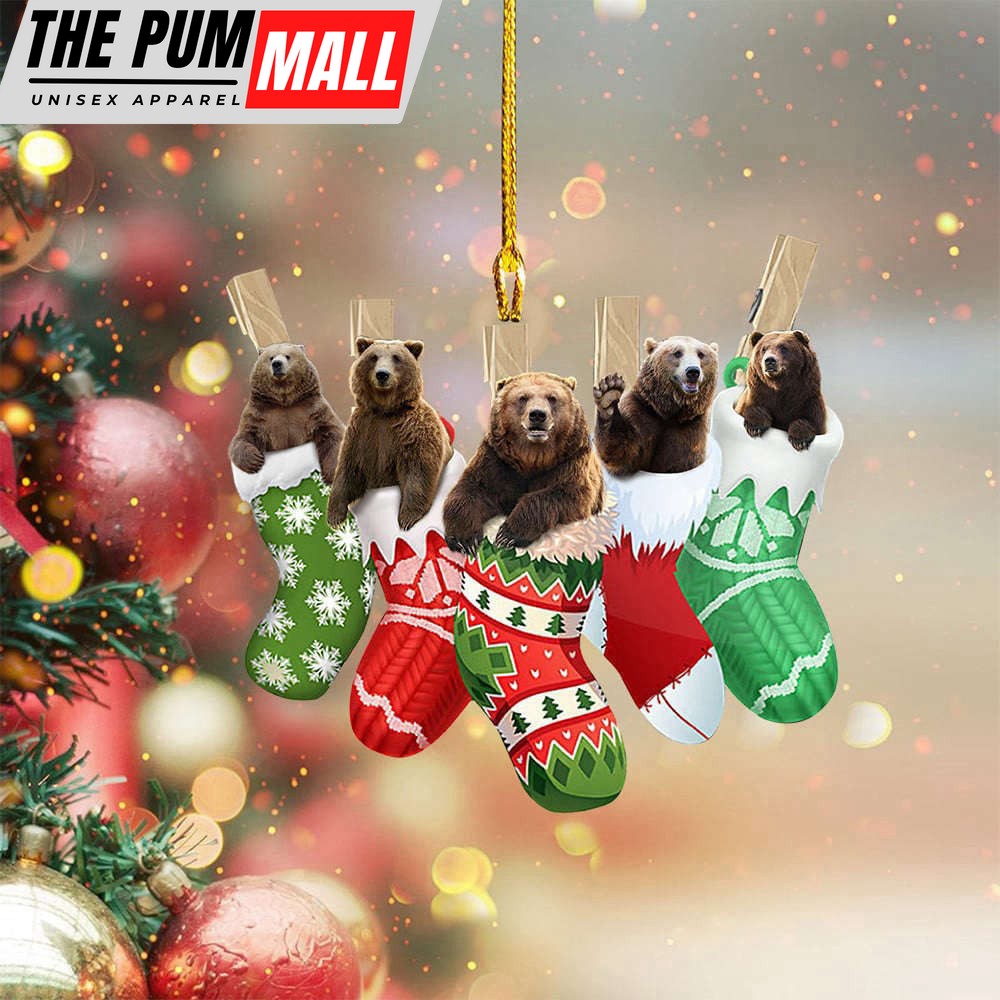 Bears In Christmas Sock Ornament Hanging Xmas Tree Animal Ornament Christmas Gift Ideas Limited Edition
