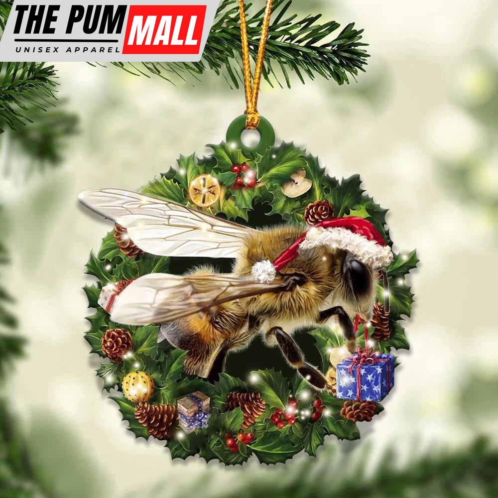 Bee And Christmas Ornament – Acrylic Bee Ornament – Gifts For Bee Lovers Limited Edition