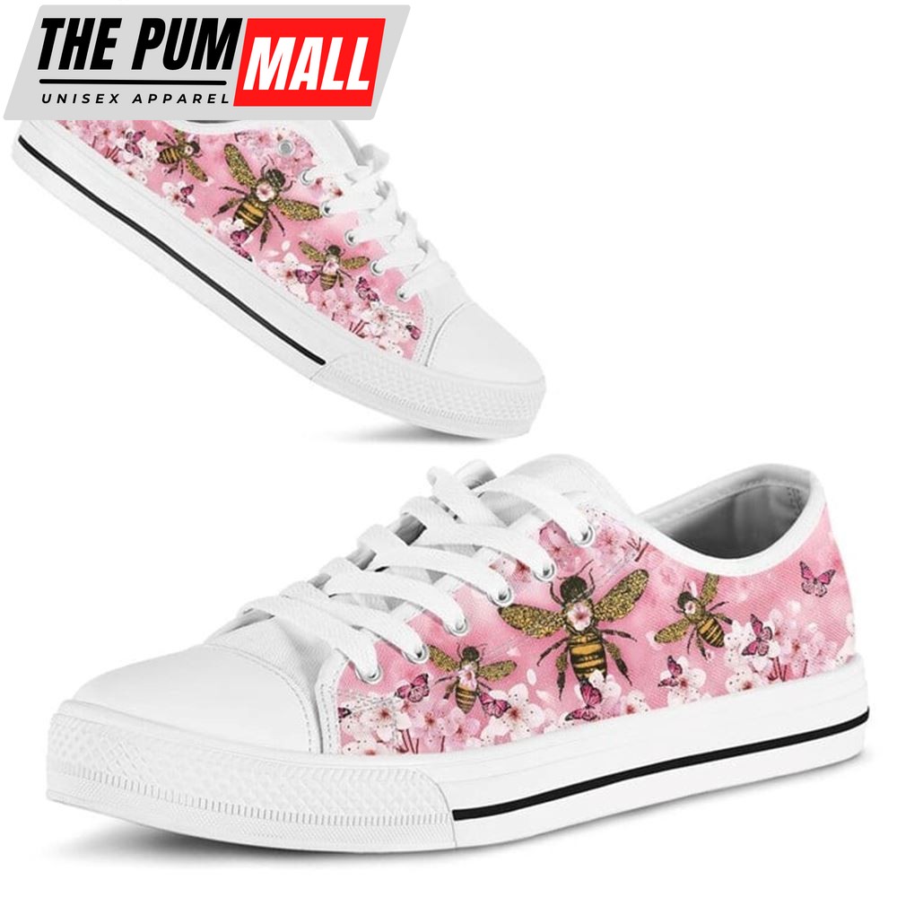 bee-cherry-blossom-low-top-shoes-low-top-shoes-mens-women-0lwup26b Bee Cherry Blossom Low Top Shoes – Low Top Shoes Mens, Women