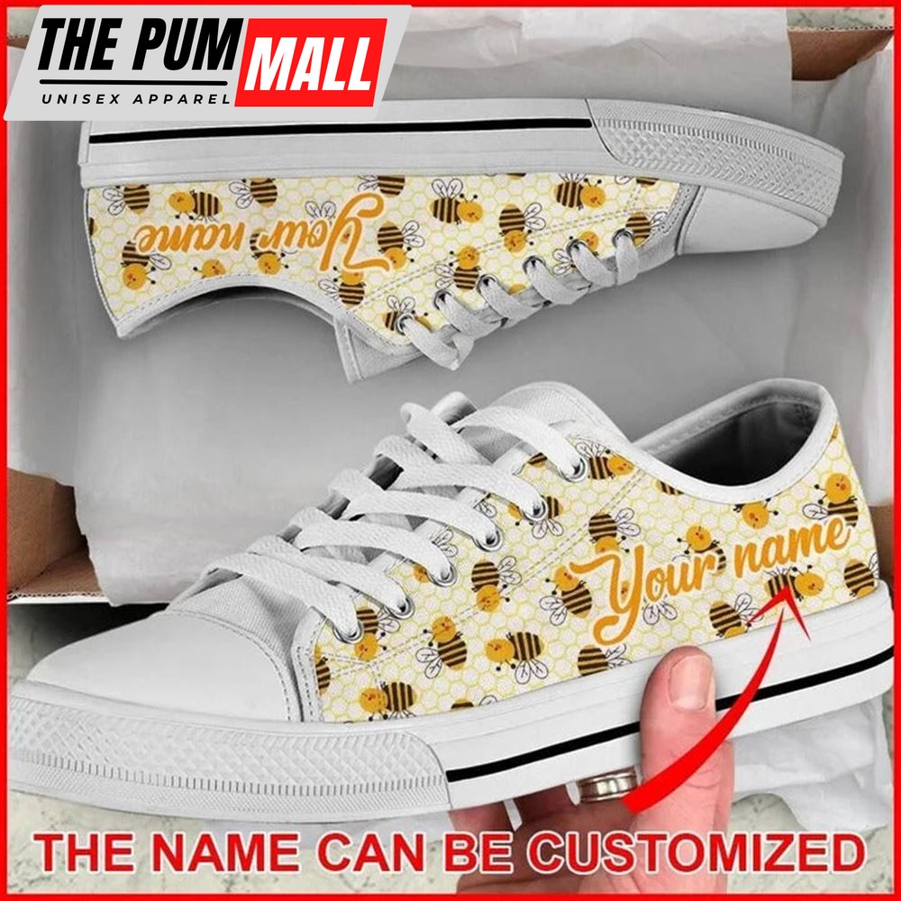 bee-fabric-insects-honeycomb-hexagon-personalized-canvas-low-top-shoes-low-top-vsxhfr98 Bee Fabric Insects Honeycomb Hexagon Personalized Canvas Low Top Shoes – Low Top Shoes Mens, Women