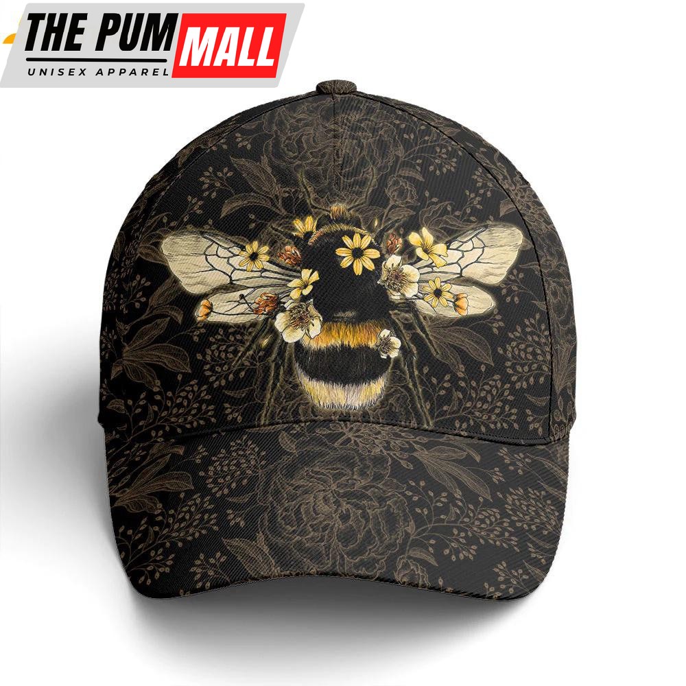 Bee Floral Pattern Classic Baseball Cap