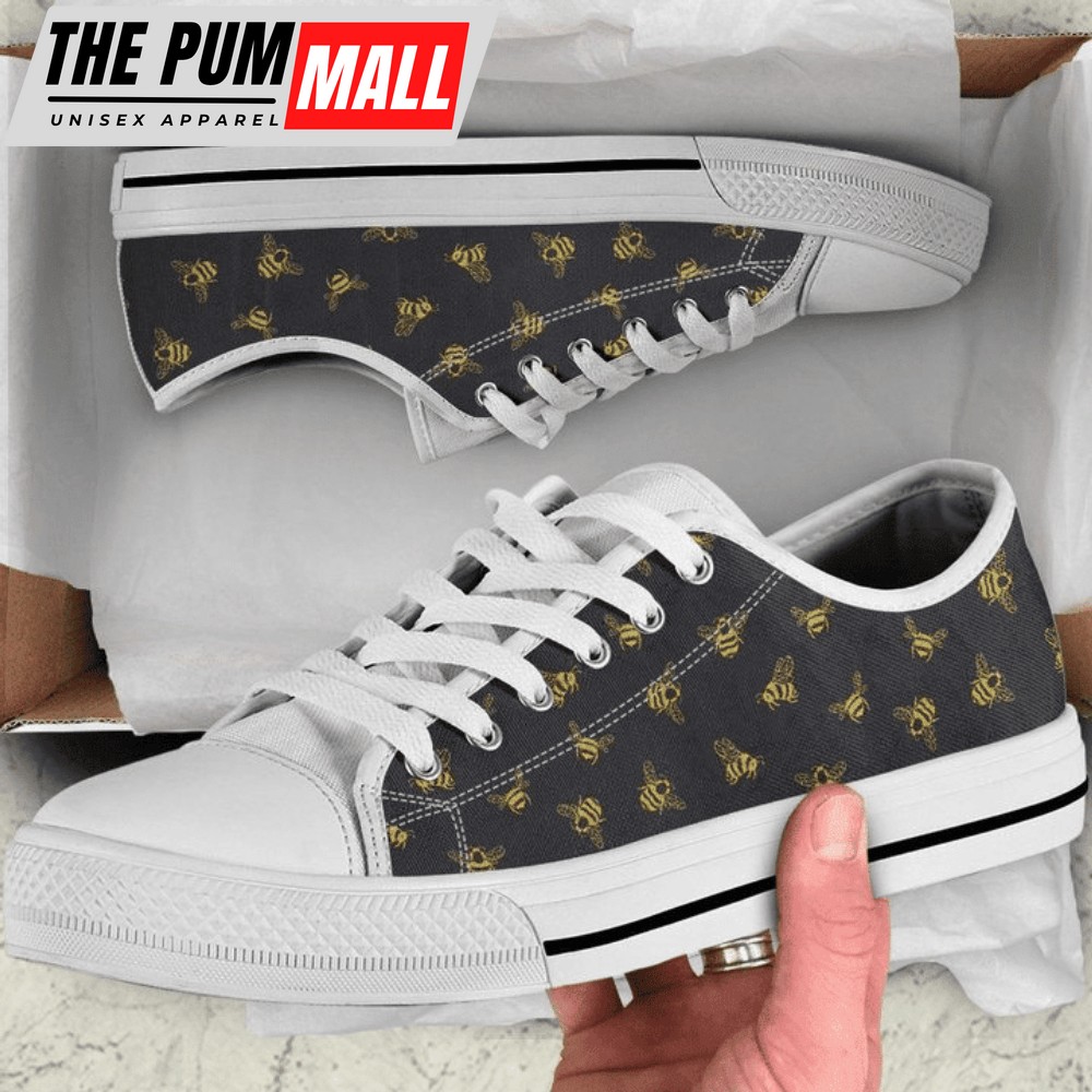 Bee Line Insects Pattern Low Top Shoes PN205159Sb Trendy Footwear