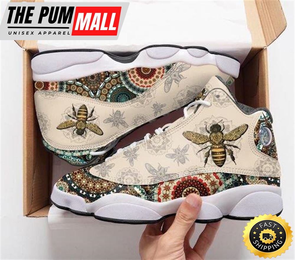Bee Mandala All Over Printed Air Jd 13 Sneakers