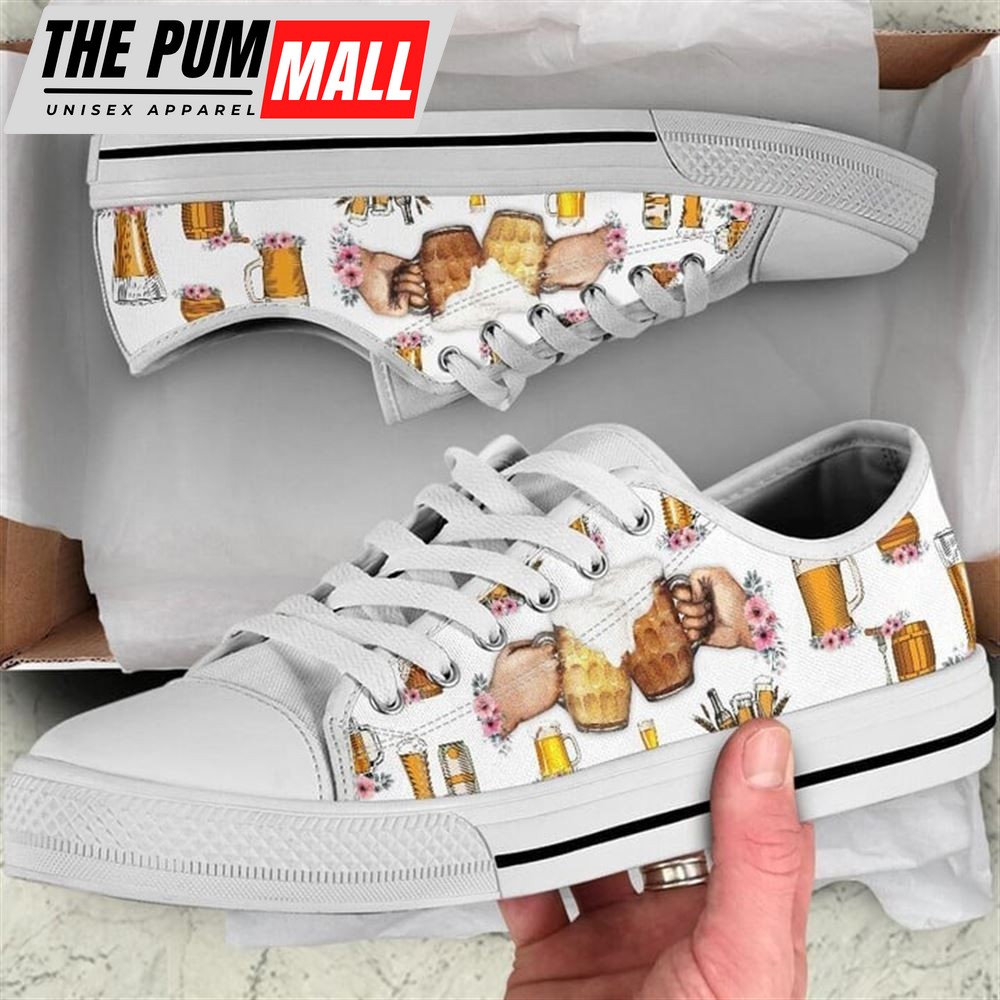 Beer Hobby Flower Watercolor Low Top Shoes – Low Top Shoes Mens, Women