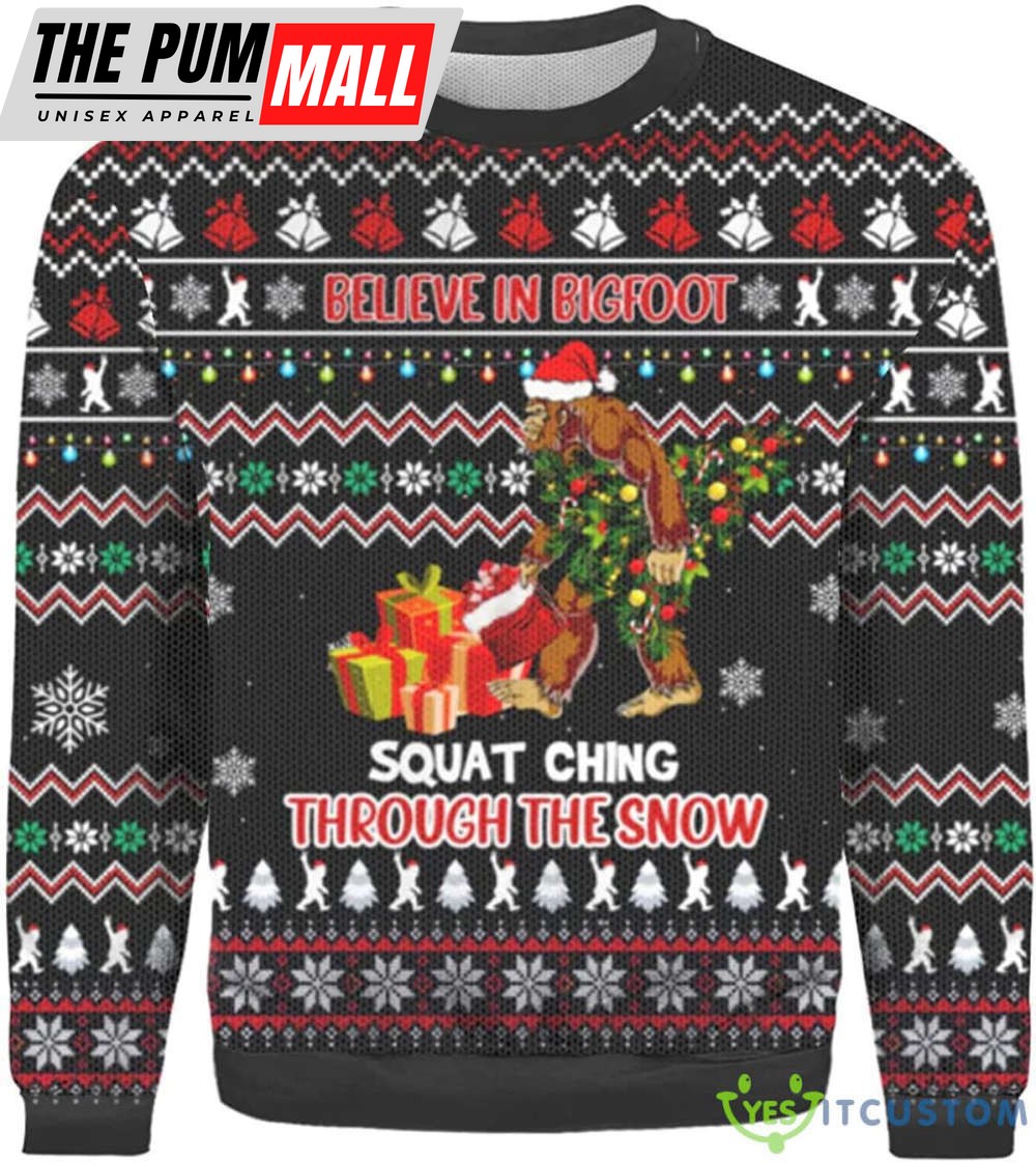 Believe in Bigfoot Ugly Christmas Sweater- Gift for Christmas Gift For Christmas