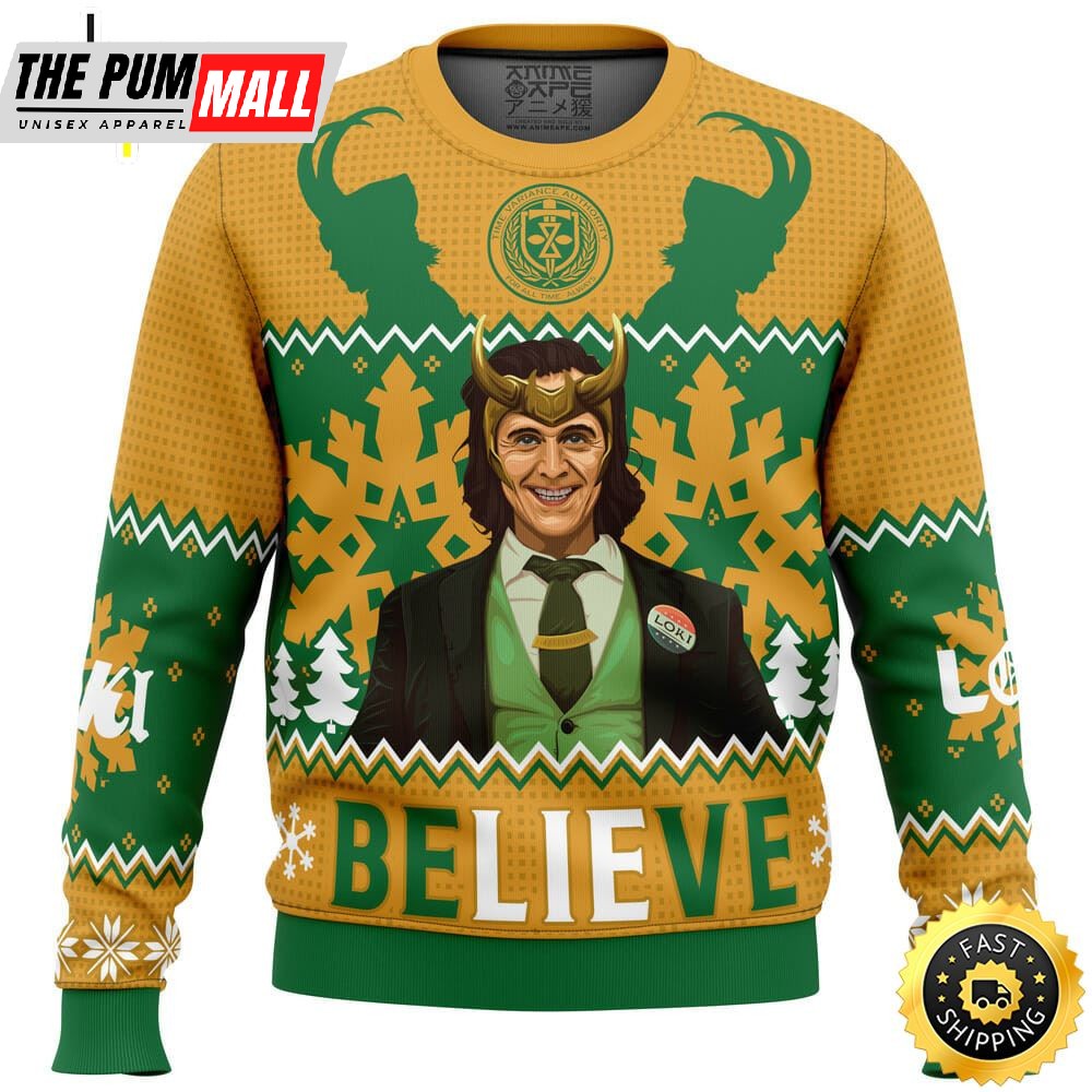 Believe Loki Marvel Christmas Marvel Christmas Sweater