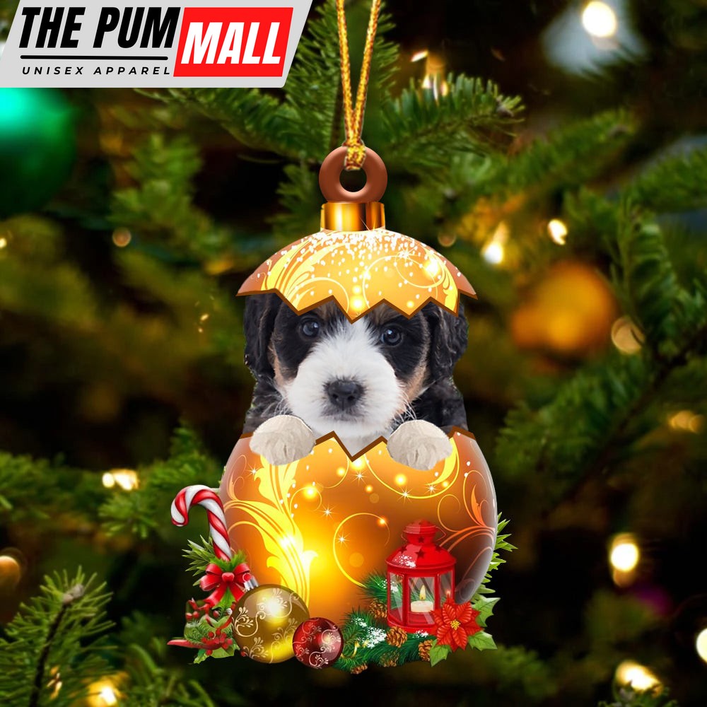 Bernedoodle In Golden Egg Christmas Ornament – Car Ornament – Unique Dog Gifts For Owners Limited Edition