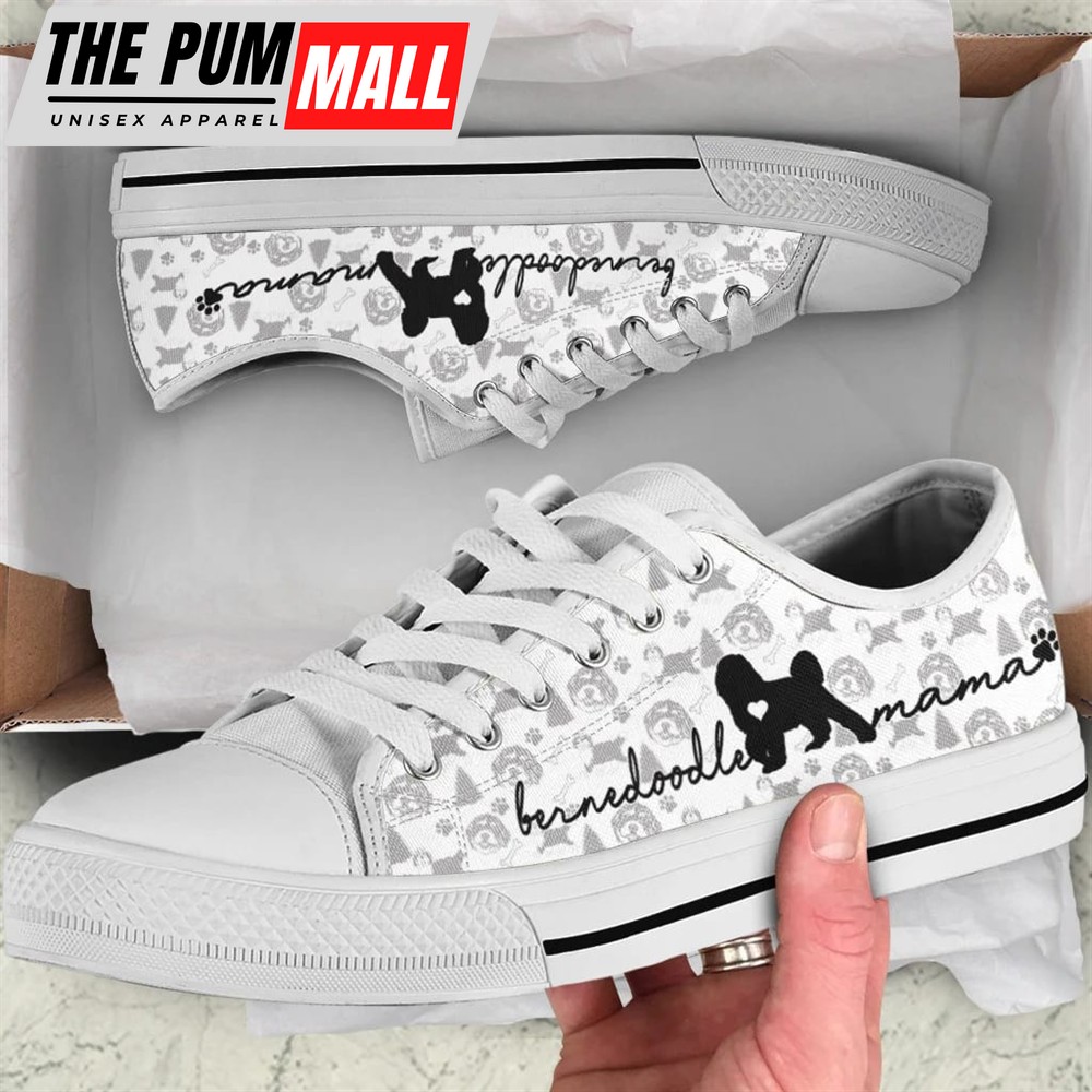 Bernedoodle Low Top Shoes – Sneaker For Dog Walking – Dog Lovers Gifts for Him or Her