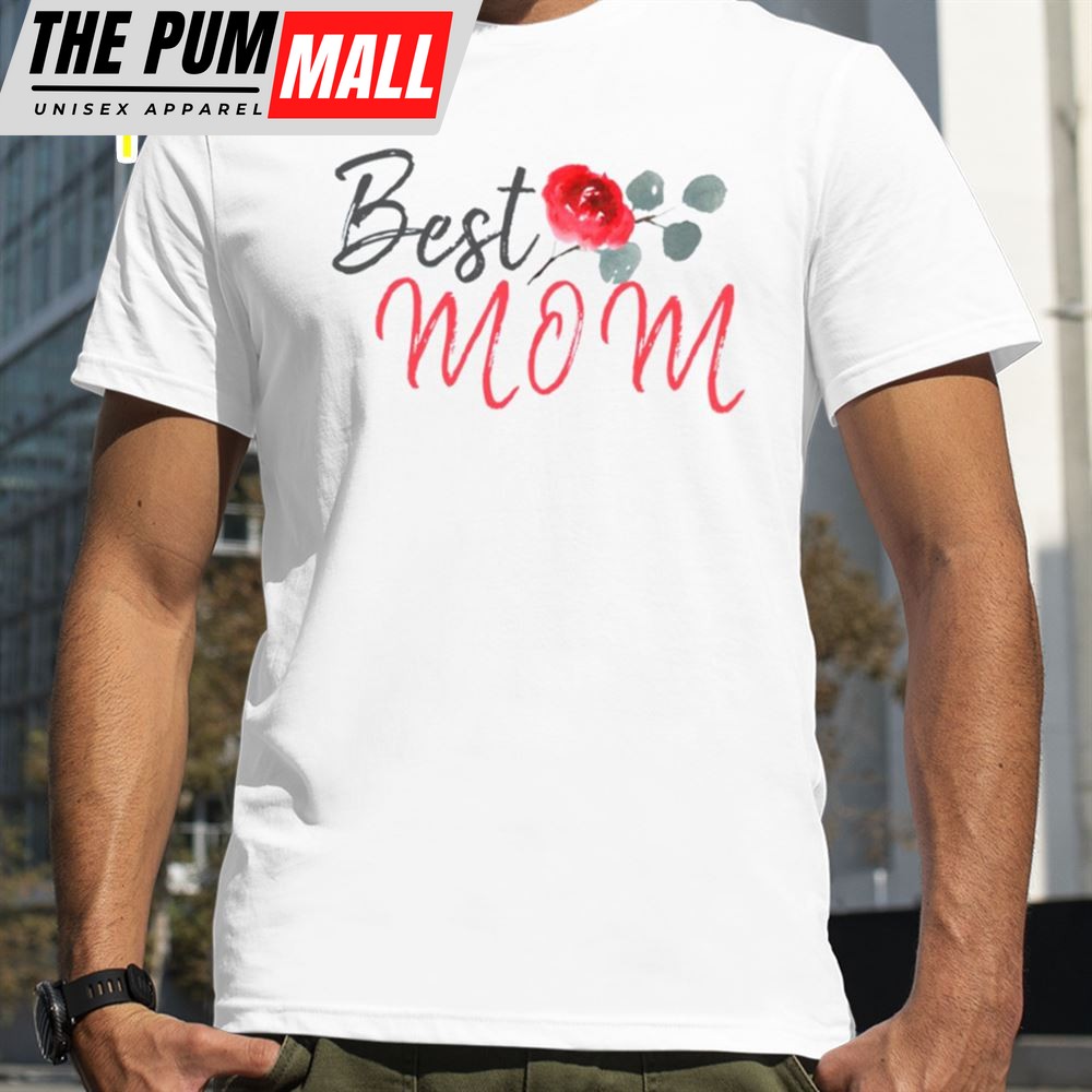 Best Mom Red Rose Watercolor Mothers Day Shirt