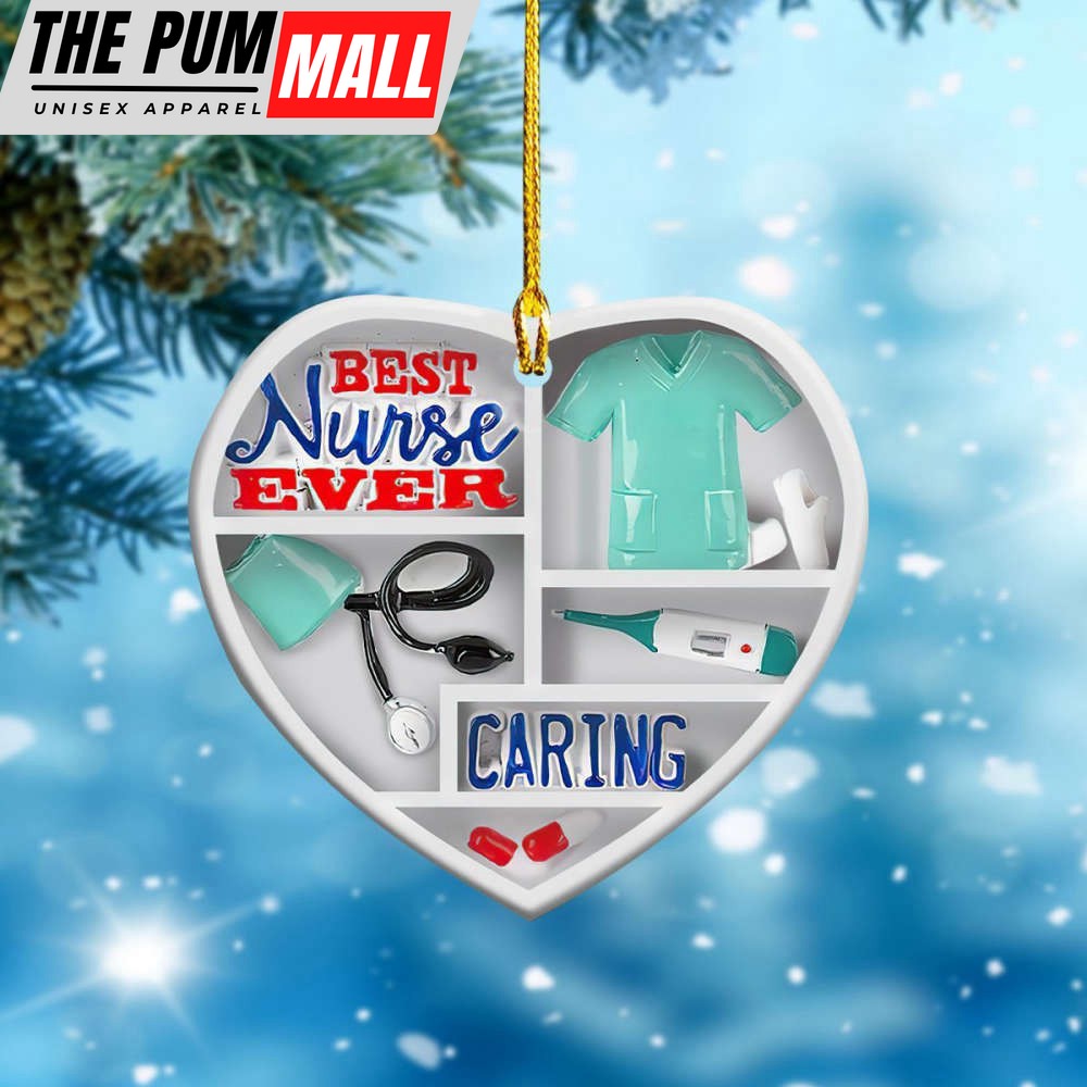 Best Nurse Ever Caring Heart Ornament Nurse Christmas Ornament Gifts For Healthcare Workers Limited Edition