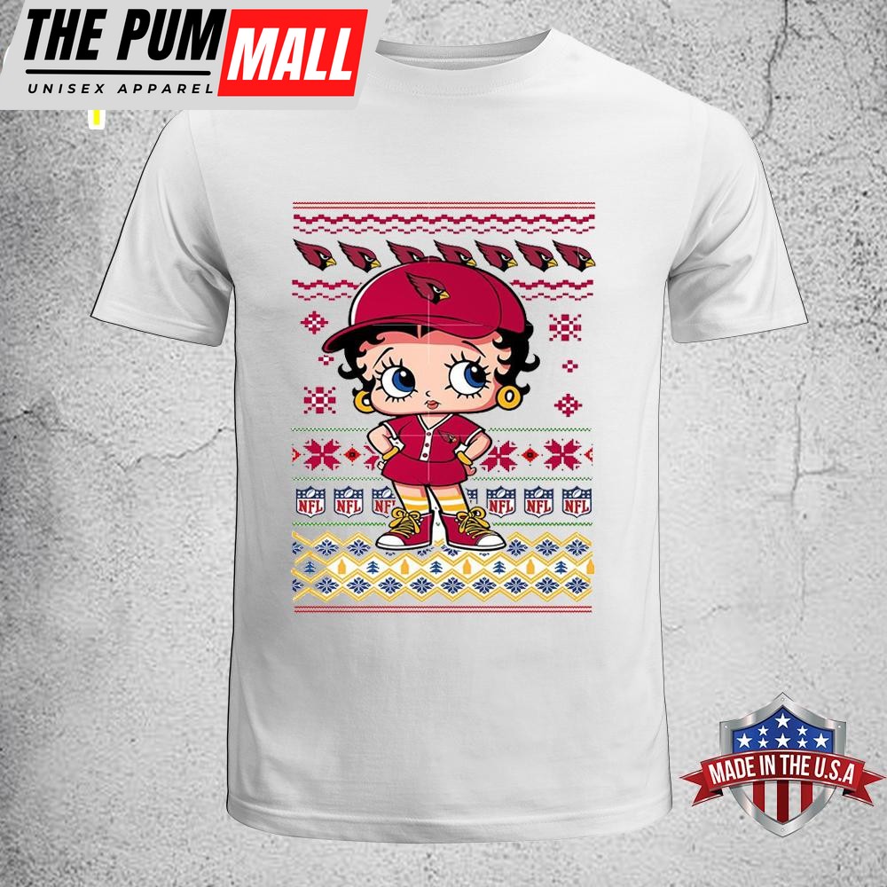 Betty Boop Arizona Cardinals NFL Ugly Christmas Unisex T-Shirt