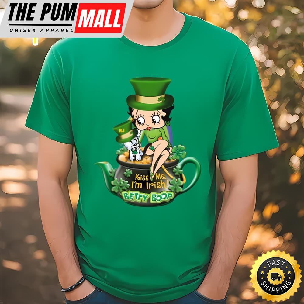 Betty Boop Kiss Me Im Irish St Patricks T-Shirt