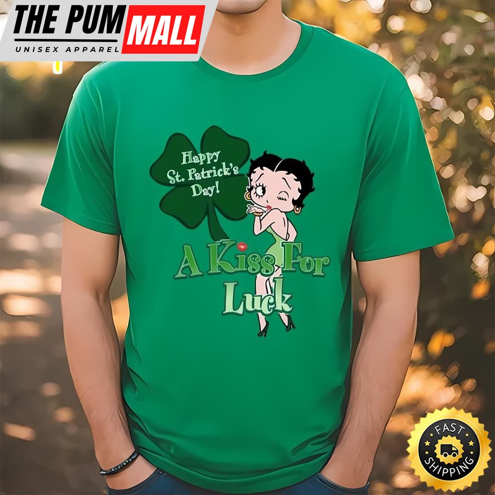 Betty Boop St. Patricks Day Betty A Kiss For Luck Shirt