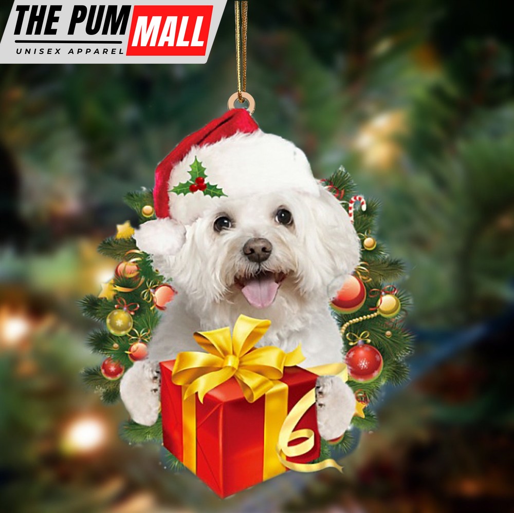 Bichon Give Gifts Hanging Ornament – Flat Acrylic Dog Ornament – Dog Lovers Gifts For Him Or Her Limited Edition