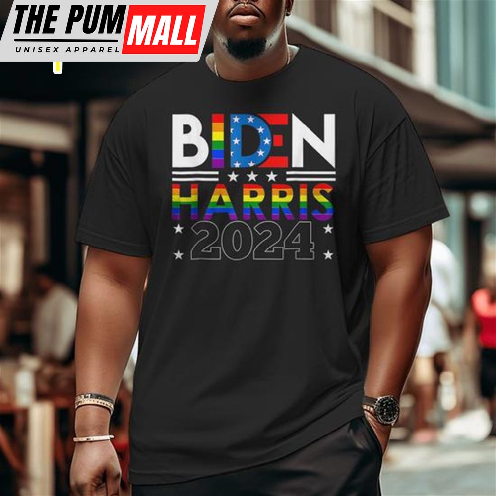 Biden Harris 2025 Rainbow Flag Gay Pride Lgbt Democrat Pride Month Funny Shirt