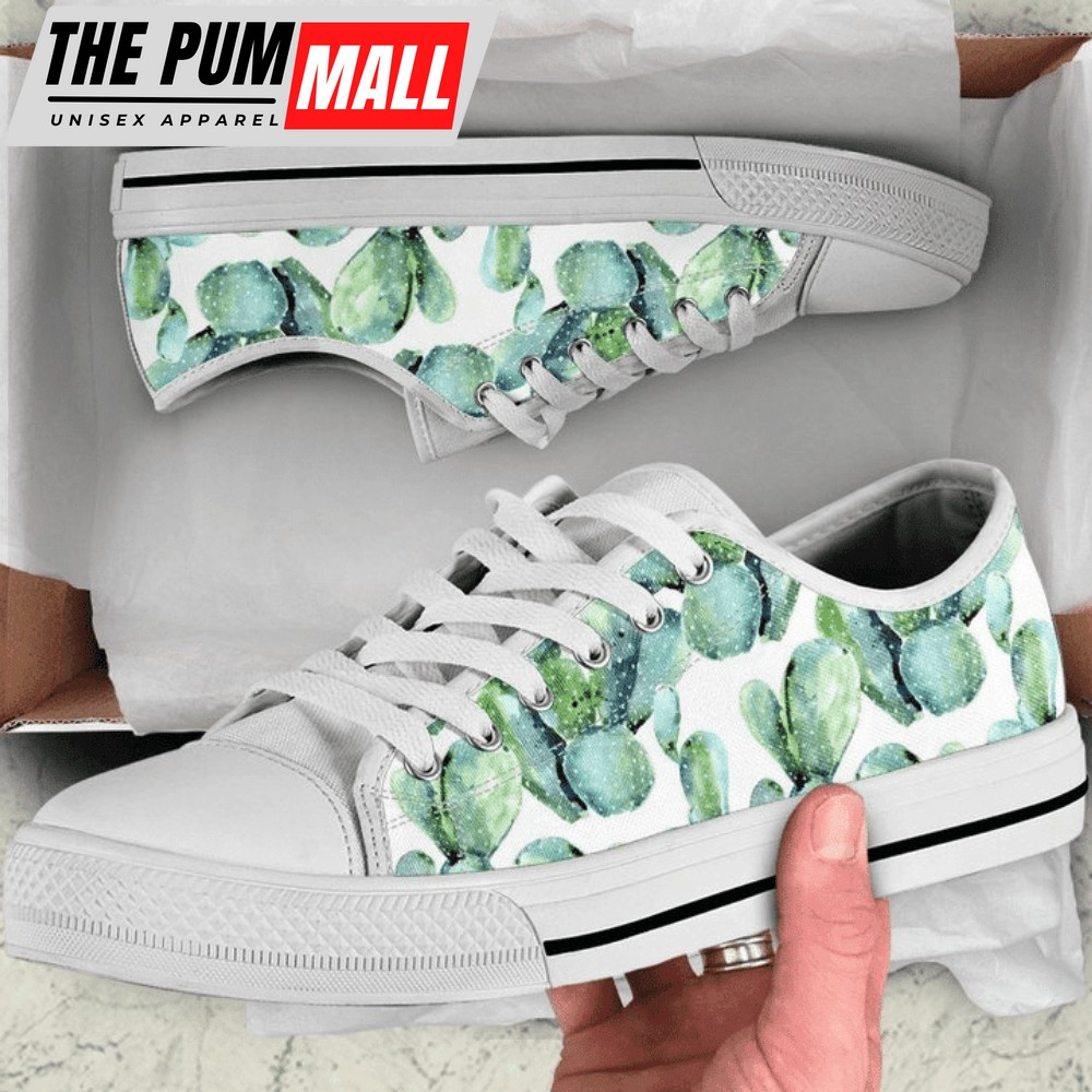 Big Cactus Pattern Low Top Shoes Sneaker PN205190Sb Trendy Footwear