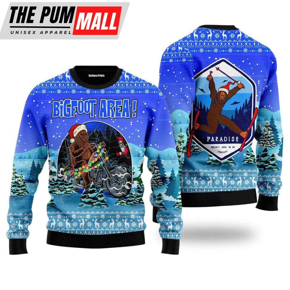 Bigfoot Area Ugly Christmas Sweater, Christmas Gift For Men & Women