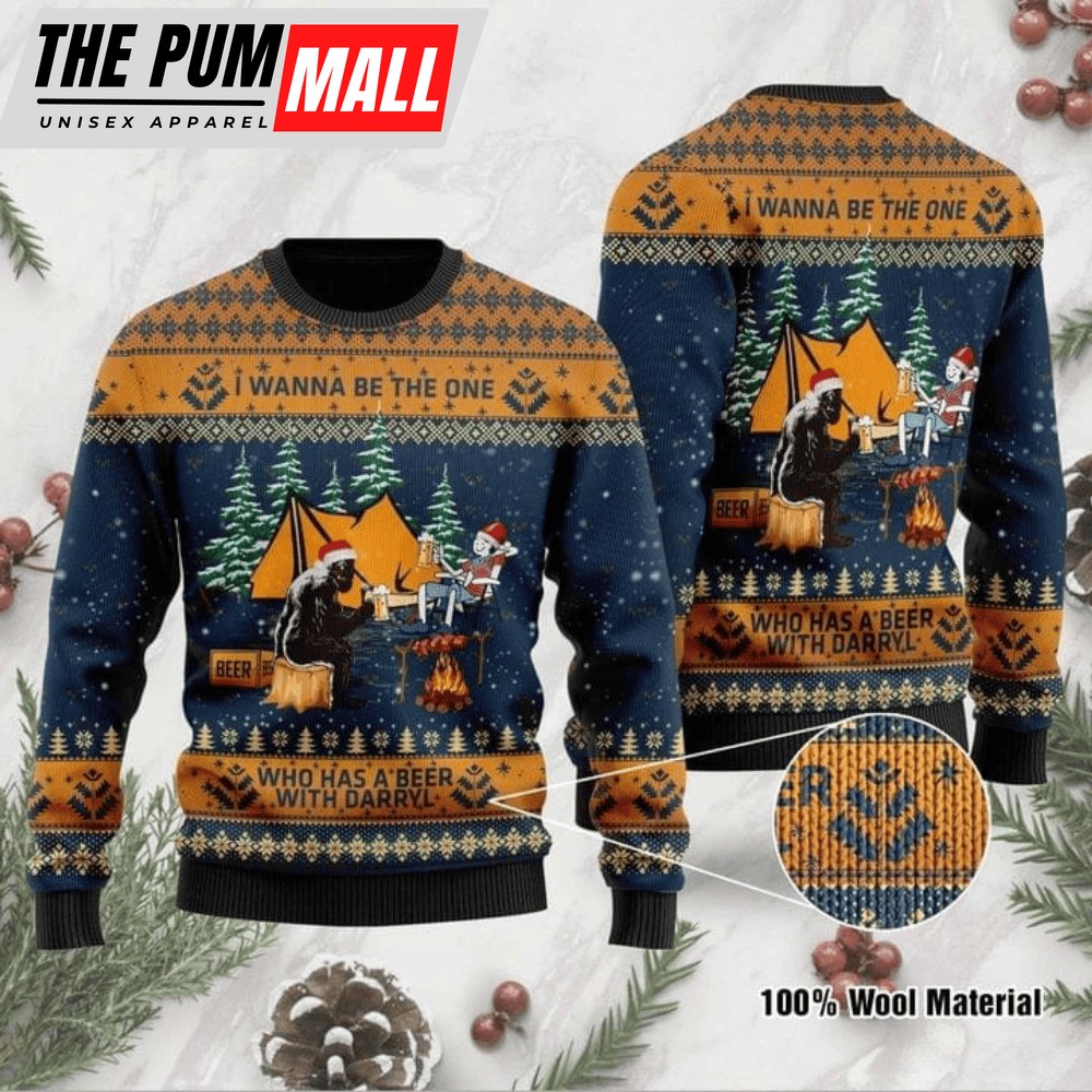 Bigfoot Camping Ugly Christmas Sweater for Men & Women – Unique Design- Gift for Christmas