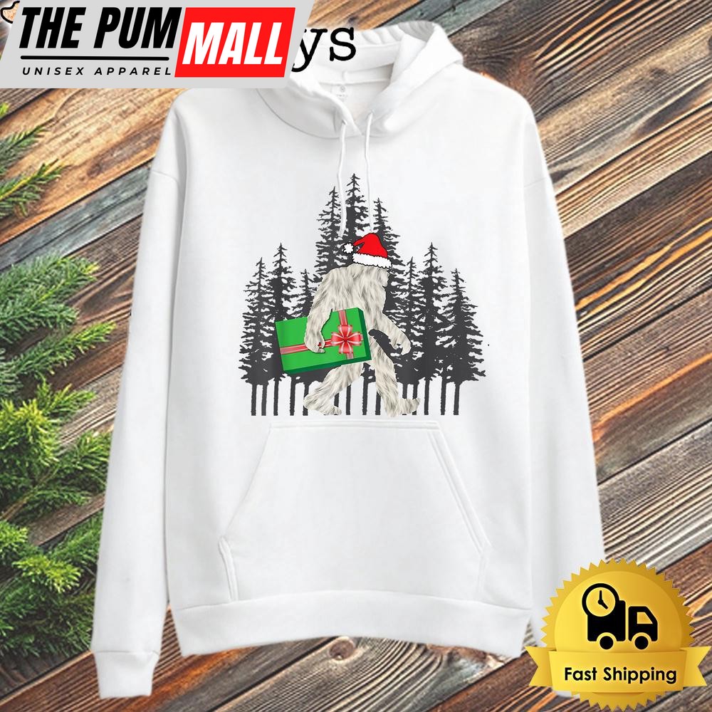 Bigfoot Christmas Party Hat Present Funny Parody Hoodie