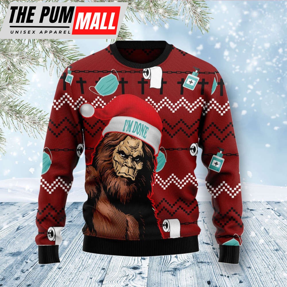 Bigfoot Done Ugly Christmas Sweater, Christmas Gift For Men & Women