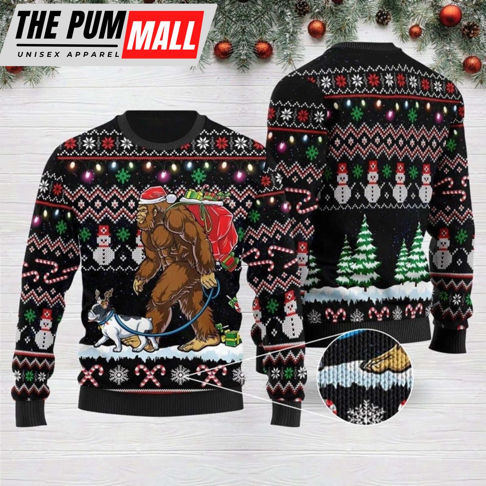 Bigfoot French Bulldog Sasquatchmas Ugly Christmas Sweater, Gift For Christmas