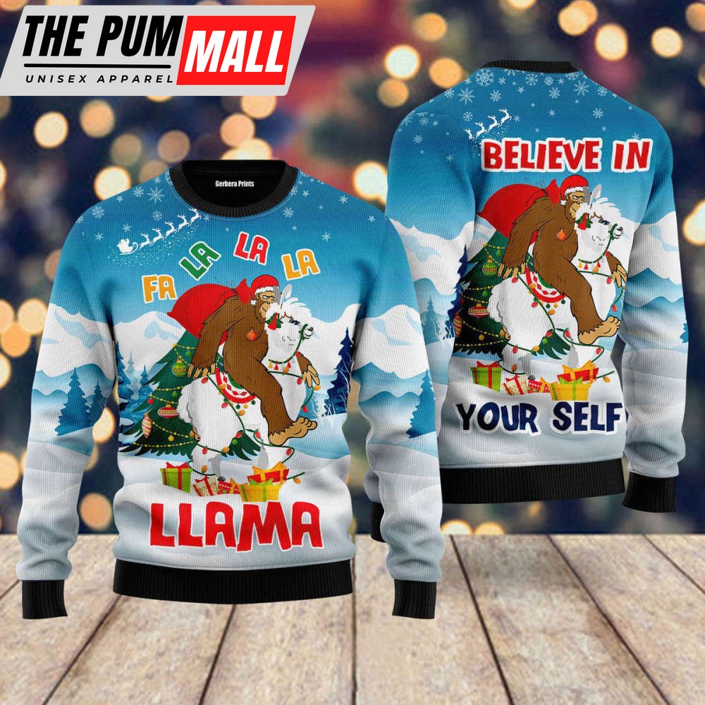 bigfoot-riding-llama-ugly-christmas-sweater-for-men-women-gift-for-chrismas-i3tncxgi Bigfoot Riding Llama Ugly Christmas Sweater for Men & Women – Gift For Chrismas