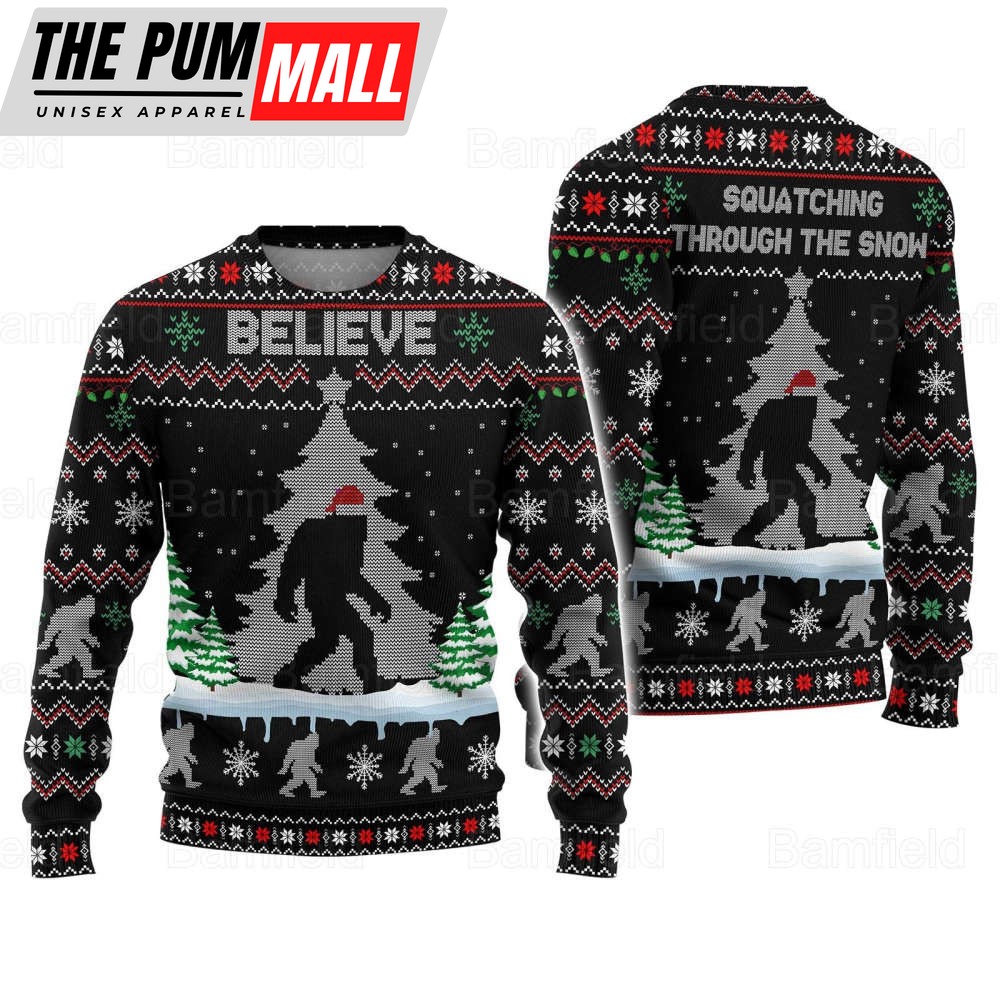 Bigfoot Ugly Christmas Sweater, Bigfoot Sweater, Gift For Christmas