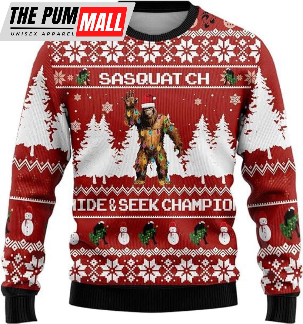 bigfoot-ugly-christmas-sweater-crew-neck-sweatshirt-christmas-gift-for-men-and-lrdrxwlm Bigfoot Ugly Christmas Sweater, Crew Neck Sweatshirt, Christmas Gift For Men And Women