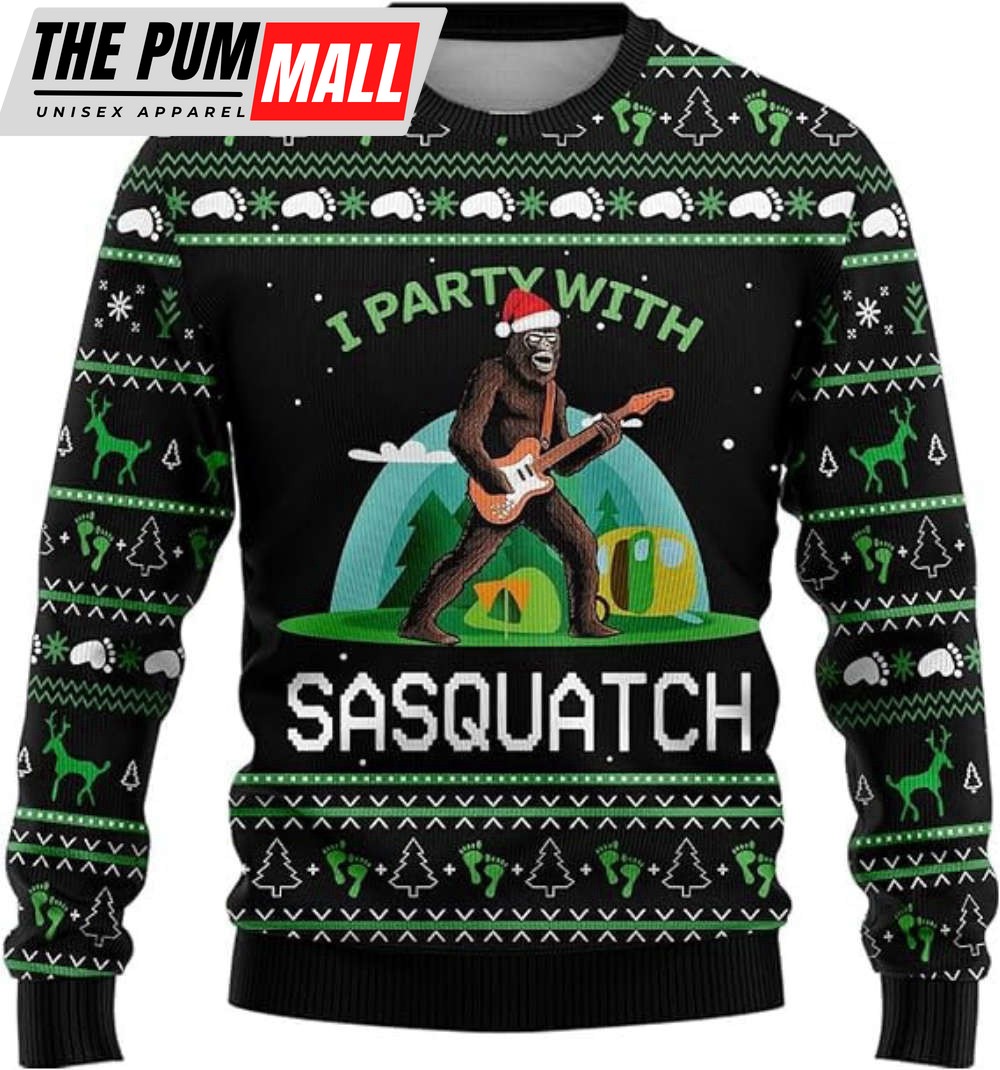 bigfoot-ugly-christmas-sweater-crew-neck-sweatshirt-gift-for-christmas-6dzbncs2 Bigfoot Ugly Christmas Sweater, Crew Neck Sweatshirt, Gift For Christmas