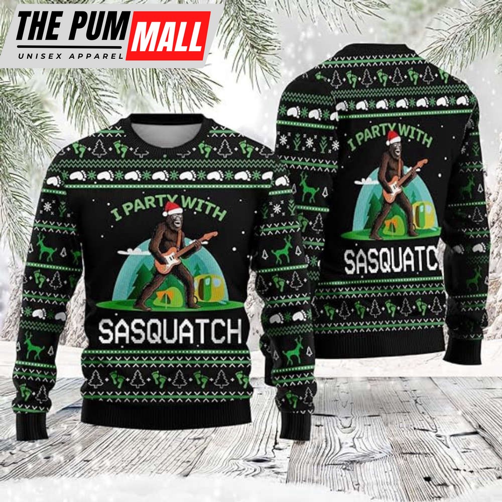 Bigfoot Ugly Christmas Sweater, Crew Neck Sweatshirt, Gift For Christmas