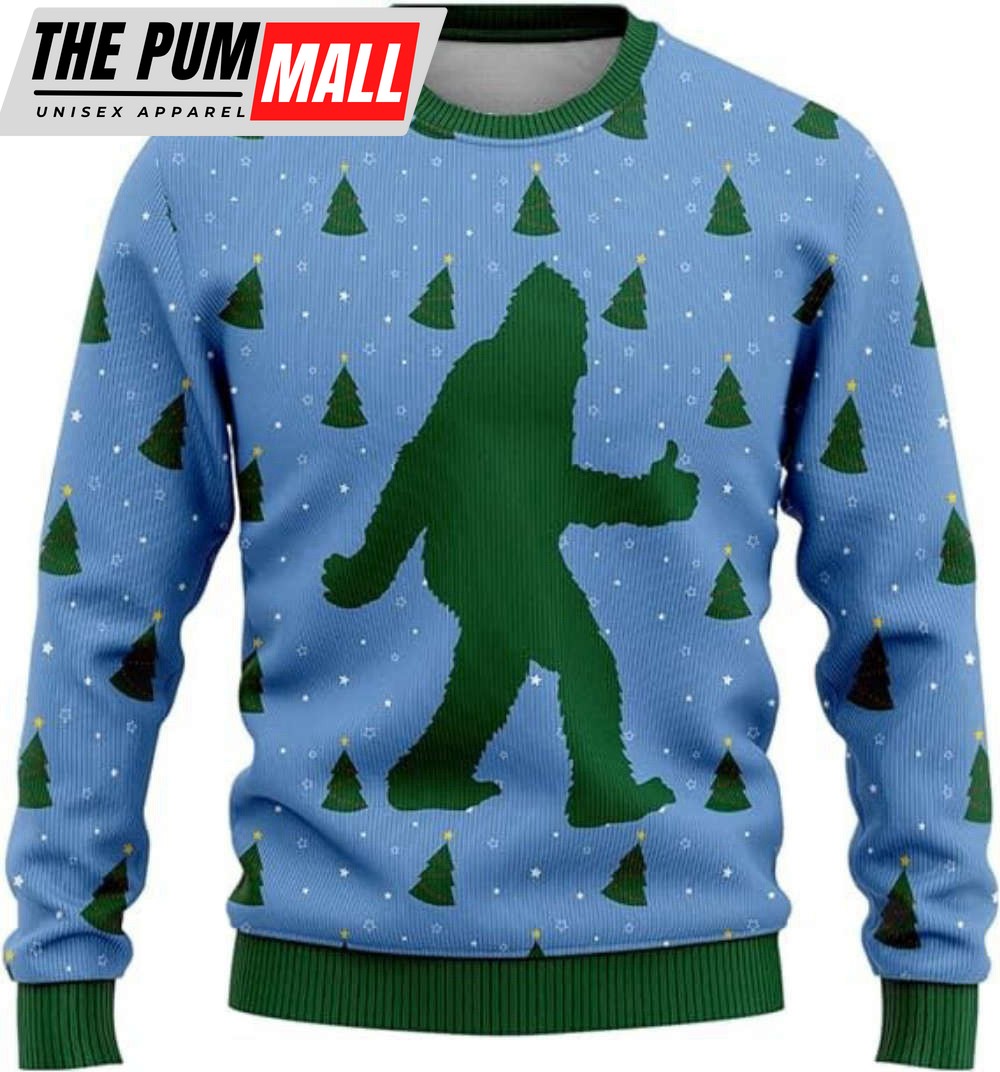 Bigfoot Ugly Christmas Sweater, Crew Neck Sweatshirt, Gift For Christmas
