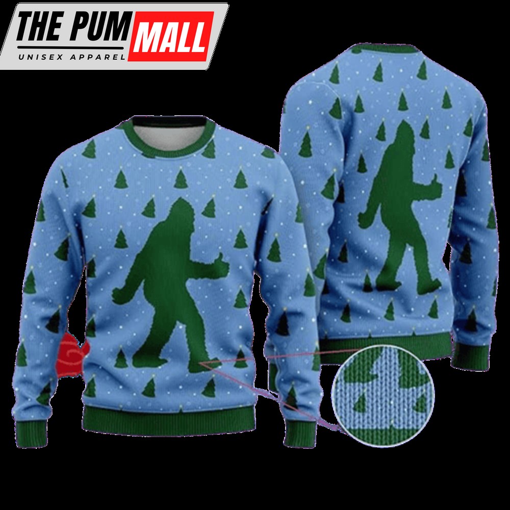 bigfoot-ugly-christmas-sweater-crew-neck-sweatshirt-gift-for-christmas-v9z27cyh Bigfoot Ugly Christmas Sweater, Crew Neck Sweatshirt, Gift For Christmas