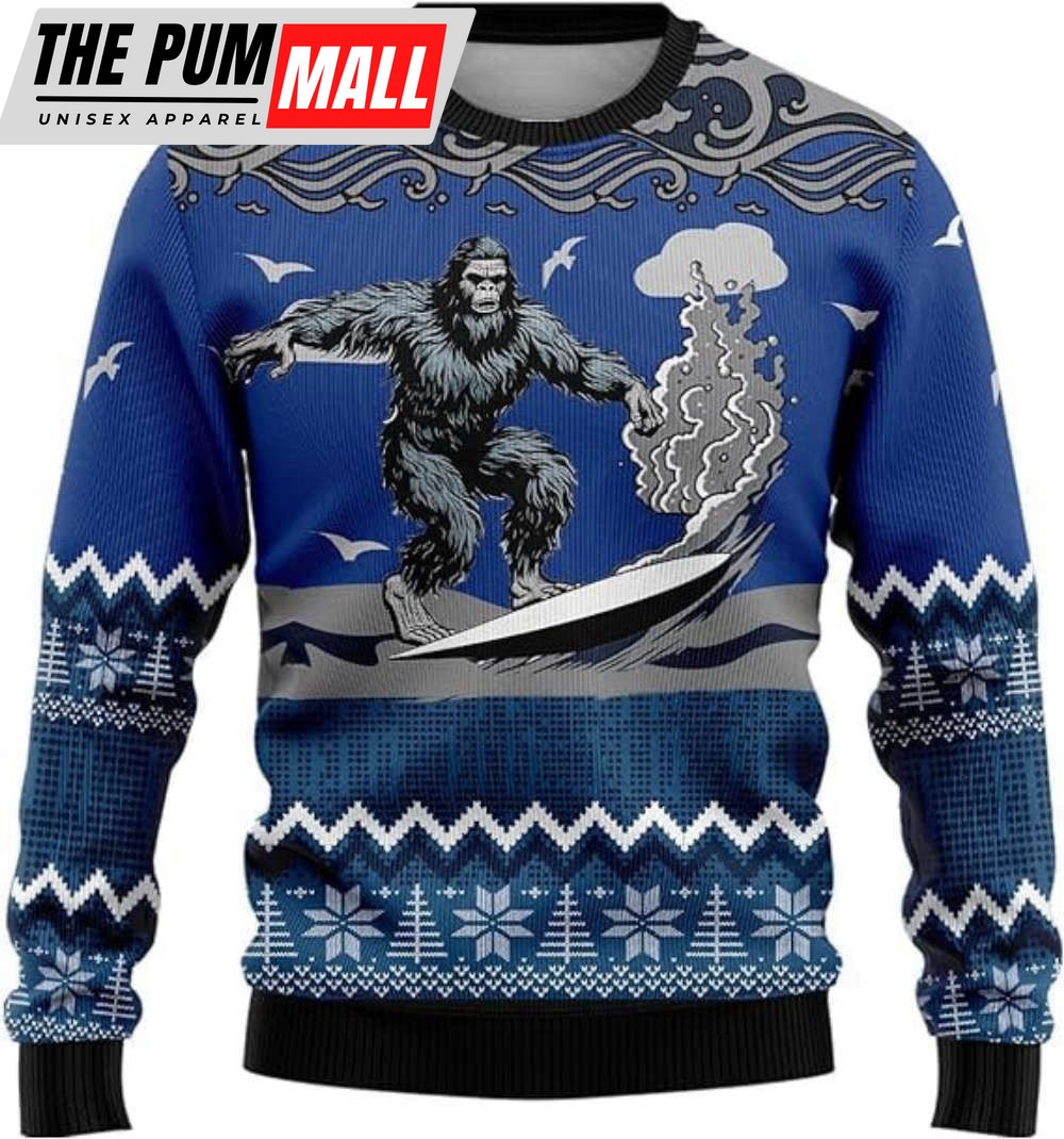 bigfoot-ugly-christmas-sweater-crew-neck-sweatshirt-gift-for-men-and-women-4so0gg7x Bigfoot Ugly Christmas Sweater, Crew Neck Sweatshirt, Gift For Men And Women