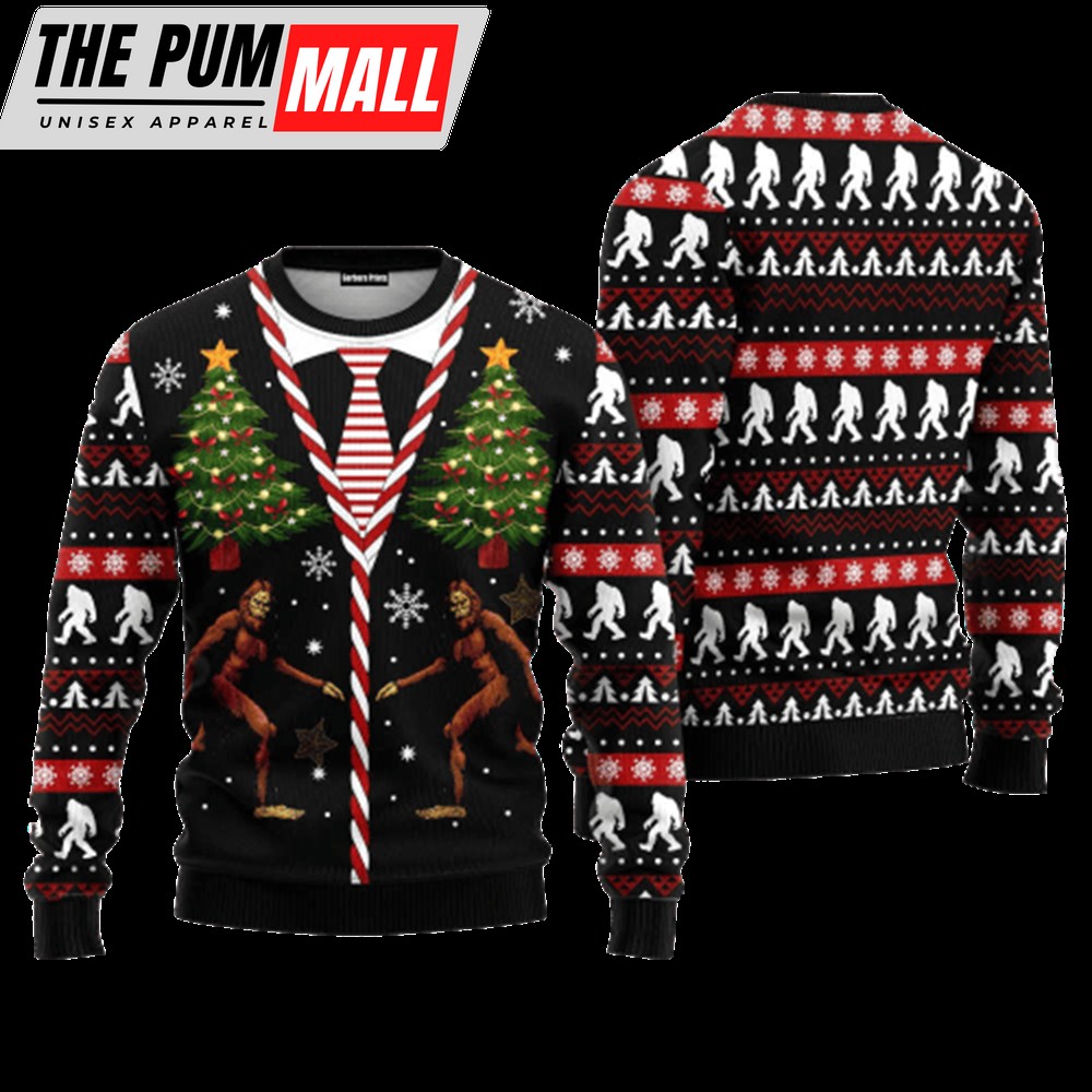 Bigfoot Ugly Christmas Sweater, Crewneck Sweater, Christmas Gift For Men & Women