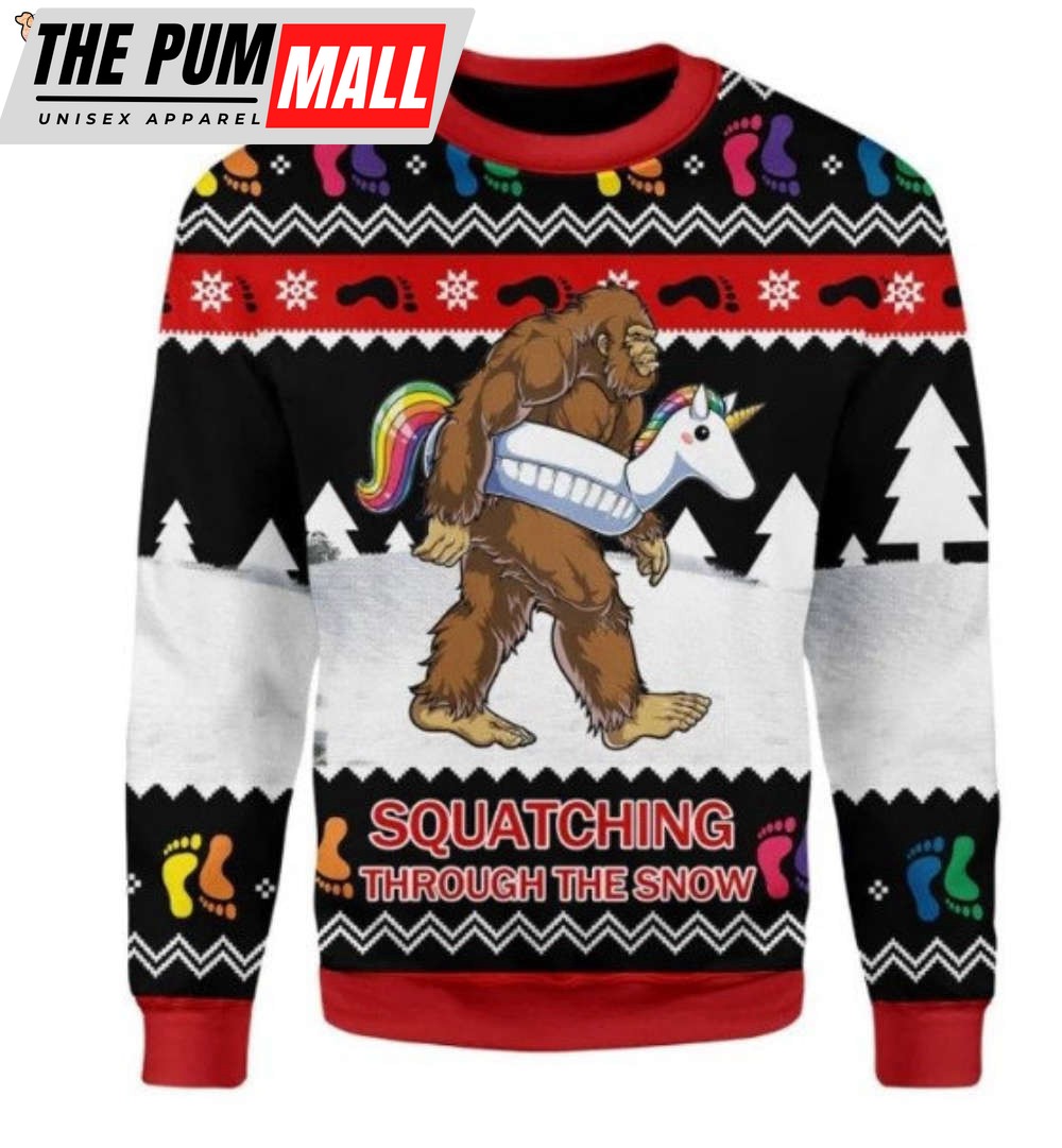 BigFoot Ugly Christmas Sweater, Xmas Sweater, Sasquatch Sweater, Funny Sasquatch Sweater, Christmas Gift Sweatshirt, Gift Man/Women/Kid