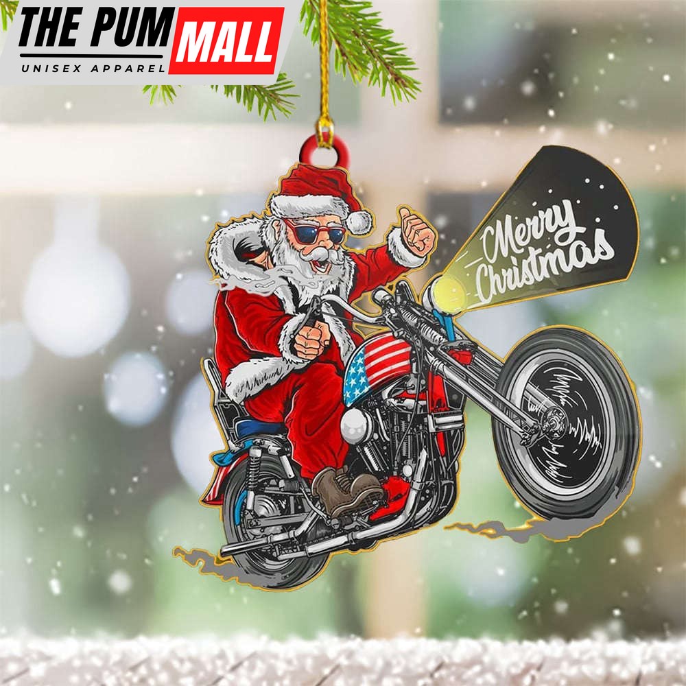 Biker Santa Ornament Funny Christmas Tree Ornament Decoration Gift Ideas Limited Edition