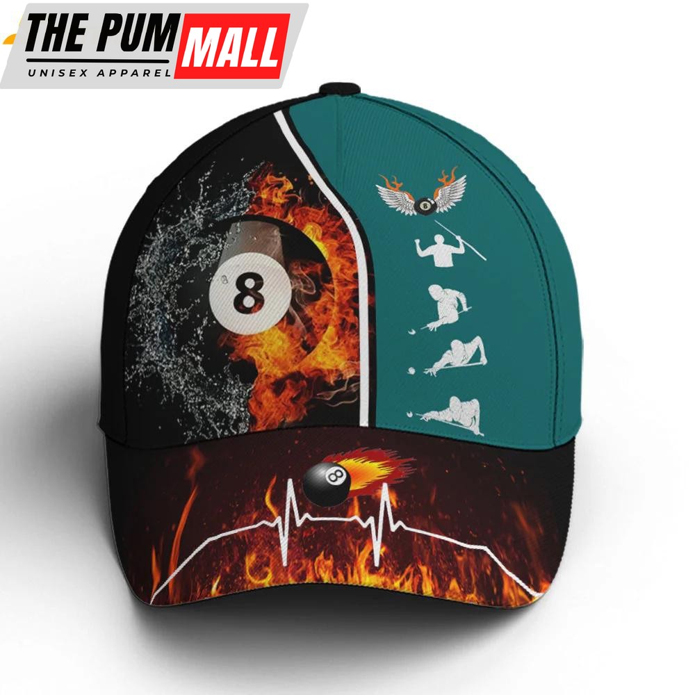 Billiards Vector Icon Art Fire And Water Classic Baseball Cap