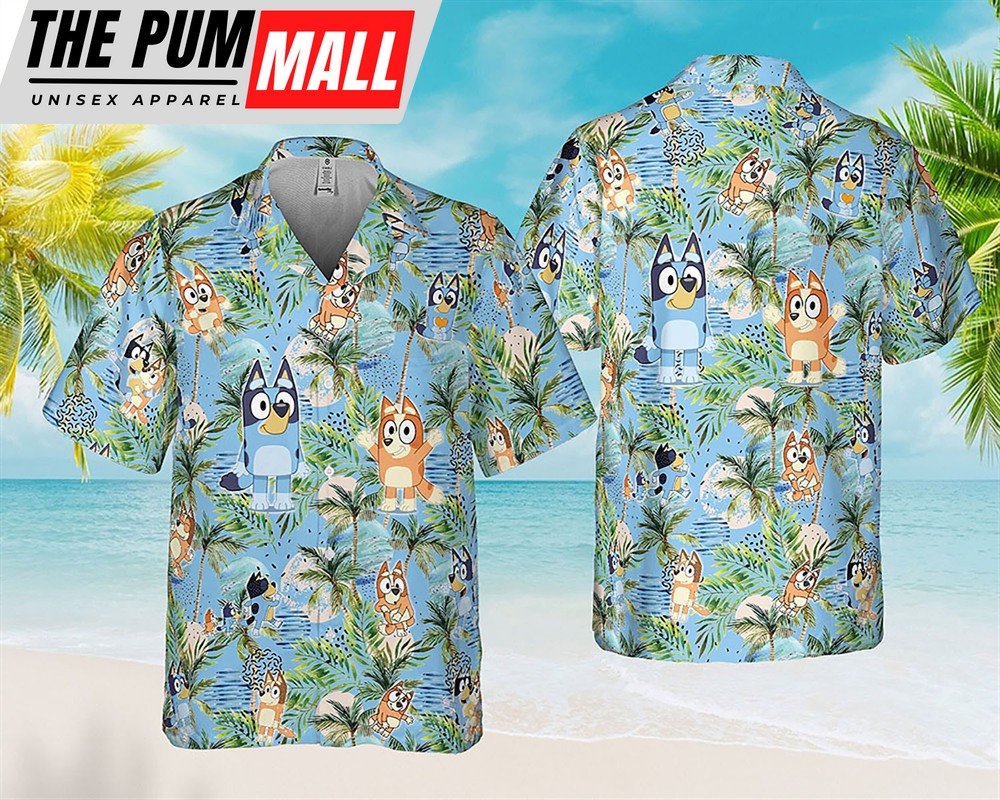 Bingo Bluey Hawaiian Shirt Funny Bluey Beach Family Shirt Father’s Day Gift