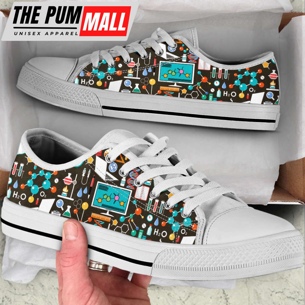 Biology Pattern Low Top Shoes Canvas Shoes – Best Gift Men And Women