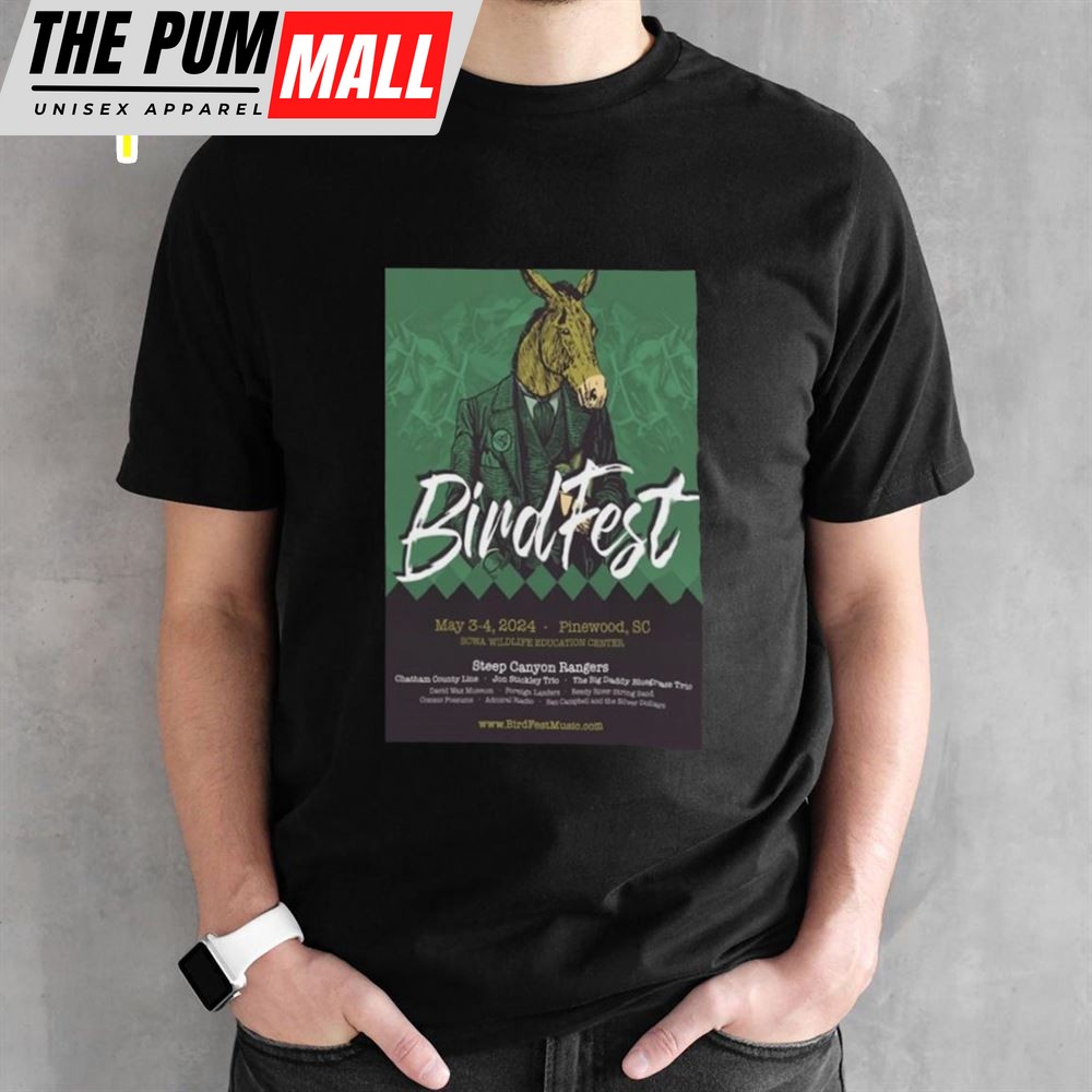 Birdfest Music Festival Pinewood Sc Wildlife Education Center May 3-4 2025 T -shirt