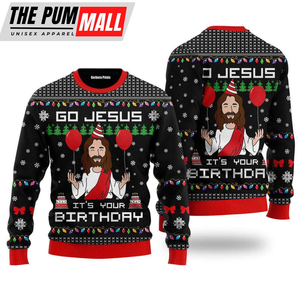 Birthday Jesus Ugly Christmas Sweater For Christmas Day